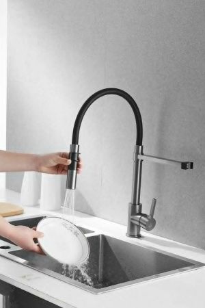 Смеситель для кухни Rose R133T на мойку оружейная сталь