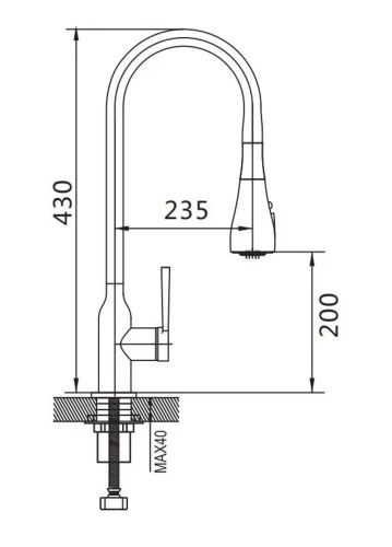 Смеситель для кухни Shevanik S163T на мойку оружейная сталь - фото 3