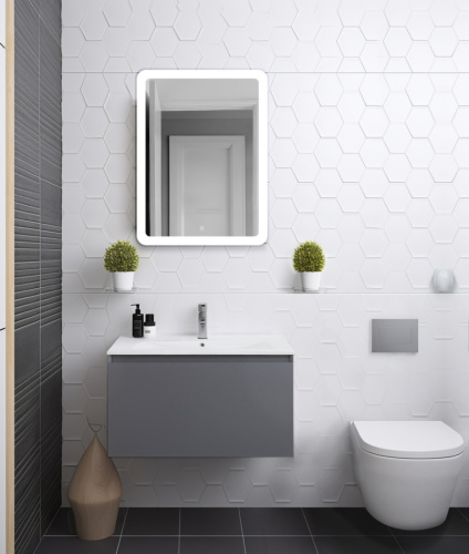 Тумба под раковину Art&Max Latina AM-Latina-800-1C-SO-GM 81х46х44 подвесная цвет серый - фото 3