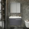 Комплект мебели: тумба с раковиной + зеркало-шкаф Cerutti SPA OGLIO 100 100х50 подвесной цвет серый