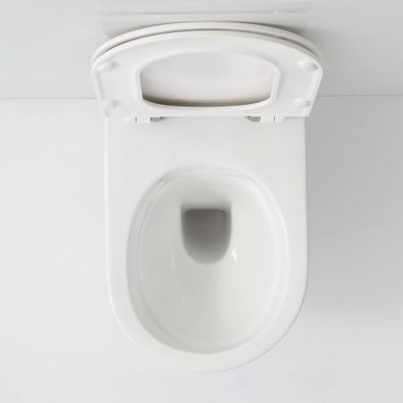 Унитаз подвесной SSWW CT2038V белый глянцевый с сиденьем микролифт безободковый душевой смыв