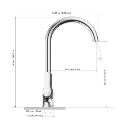 Смеситель для кухни Tokito KANDA TOK-KAN-1013 на мойку хром