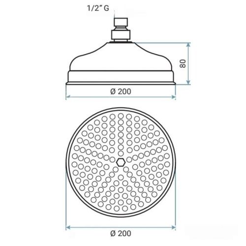 Верхний душ Emmevi C00655mm200/OR золото - фото 2