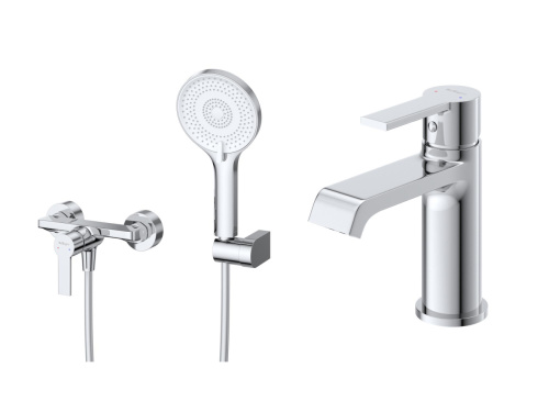 Комплект смесителей BelBagno AURORA AURORA-ESDM/LVM-CRM настенный хром - фото 2