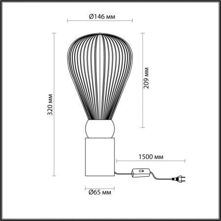 Настольная лампа Odeon Light Elica (Елица) 5402/1T