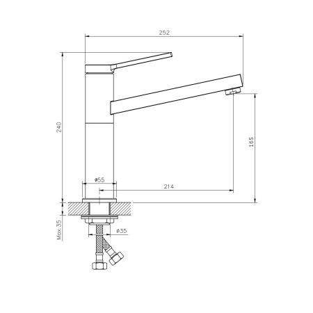 Смеситель для кухни Rush MS9035-36 на мойку хром