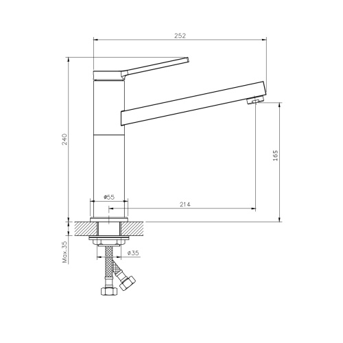 Смеситель для кухни Rush MS9035-36 на мойку хром - фото 2