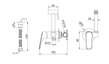 Гигиенический душ Aquatek ВЕГА AQ1019CR хром