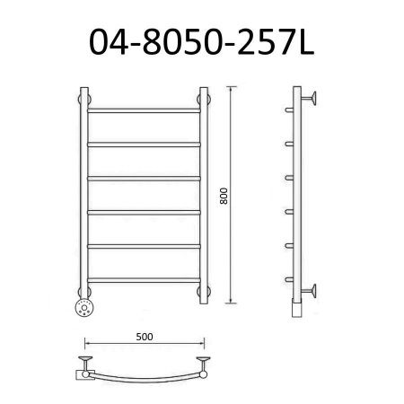 Полотенцесушитель электрический Маргроид Вид 4 04-8050-257L 55х85 хром