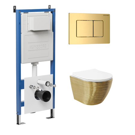 Инсталляция + кнопка смыва + унитаз Grossman Classic 97.4455GWS.04.30M