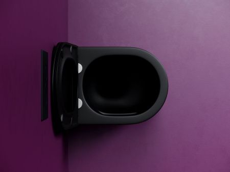 Унитаз подвесной Ceramica Nova ULMA CN4006TMB черный с сиденьем микролифт безободковый смыв торнадо