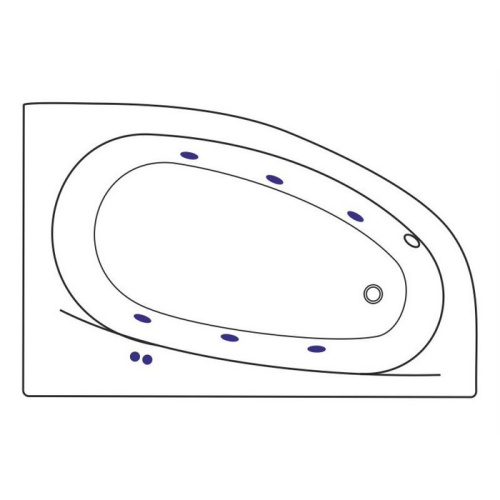 Ванна акриловая гидромассажная Excellent KAMELEON WAEX.KMP17.SOFT.CR 170х110 пристенная асимметричная с каркасом - фото 2