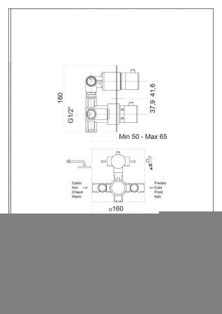 Смеситель Fiore X-Termo 31CR0993 встраиваемый в стену хром с термостатом