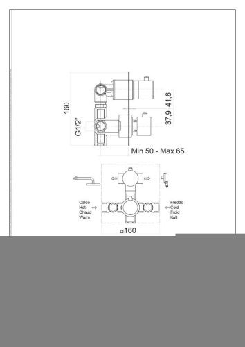 Смеситель Fiore X-Termo 31CR0993 встраиваемый в стену хром с термостатом - фото 2