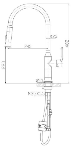 Смеситель для кухни BelBagno NOVA BB-LAM38-IN на мойку сатин - фото 2