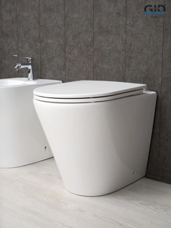 Унитаз приставной Gid Cortado 62211Y белый с сиденьем микролифт безободковый душевой смыв