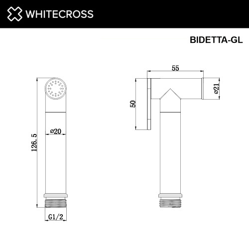 Гигиенический душ Whitecross Y gold BIDETTA-GL золото - фото 3