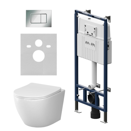 Комплект унитаз с инсталляцией с клавишей смыва Am.Pm Like IS100251.801900 Комплект унитаз с инсталляцией с клавишей смыва Am.Pm Like IS100251.801900