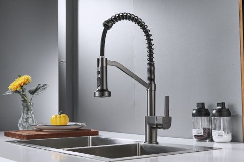 Смеситель для кухни Shevanik S963T на мойку оружейная сталь - фото 5