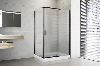 Душевой уголок Royal Bath HPV RB8120HPV-C-BL 120х120 стекло матовое профиль черный с поддоном Душевой уголок Royal Bath HPV RB8120HPV-C-BL 120х120 стекло матовое профиль черный с поддоном