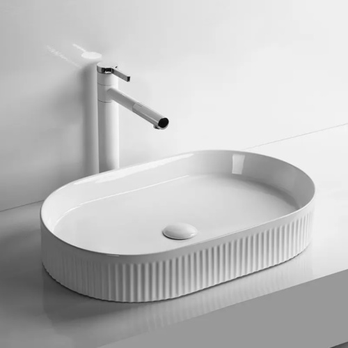 Раковина из сантехнического фарфора Cerutti SPA CR8009 58х36 накладная цвет белый - фото 5