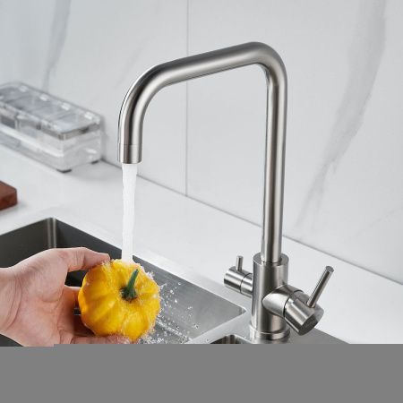 Смеситель для кухни Raffine F118L на мойку сатин