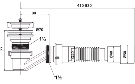 Сифон для поддона Bettoserb 125340