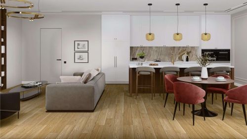 SPC ламинат Damy Floor FAMILY DF03-F Дуб Медовый толщина 0.4 см 43 класс 1220х180 - фото 5