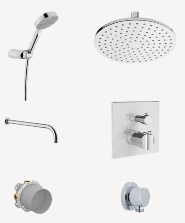 Душевой гарнитур Vitra Suit A49308EXP настенный хром Душевой гарнитур Vitra Suit A49308EXP настенный хром