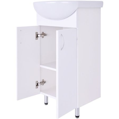 Тумба с раковиной Orange Лайт LA-45TUW+RA 50х40 напольная цвет белый
