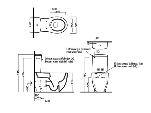 Чаша унитаза напольная Hatria LE FIABE Y1E801 цвет белый без сиденья безободковая каскадный смыв - фото 3