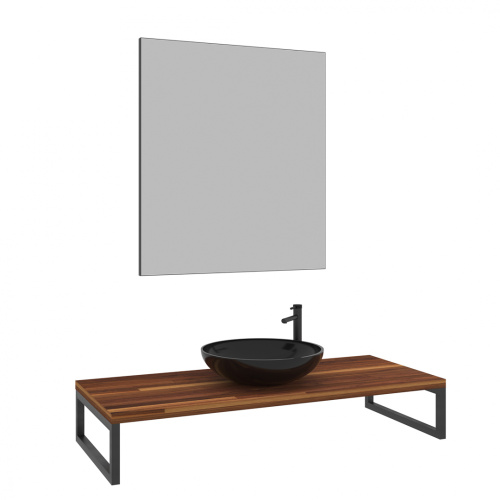 Консоль под раковину Orka Kestel 3001042 120х50х21 подвесная цвет коричневый/черный - фото 2 Консоль под раковину Orka Kestel 3001042 120х50х21 подвесная цвет коричневый/черный - фото 2