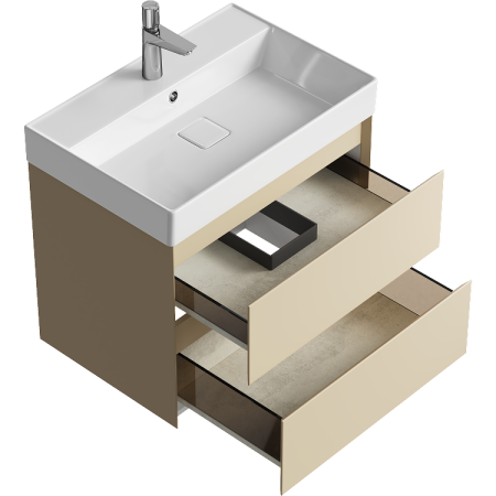 Тумба под раковину Aqwella Y GE01652MD 70х50 подвесная цвет бежевый