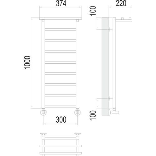 Полотенцесушитель Terminus 4670078529626 37х100 водяной хром - фото 3