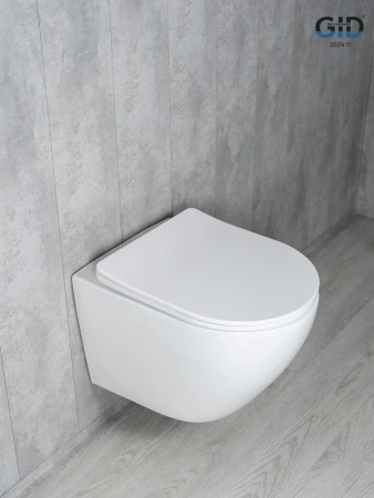Унитаз подвесной Gid Tornado 62258Y белый с сиденьем микролифт безободковый смыв торнадо