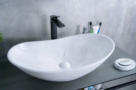 Раковина керамическая Gid Lago 54468 60х40 накладная цвет многоцветный без отверстий под смеситель