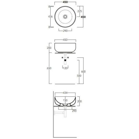Раковина керамическая Simas Balloon BA01bi 50х50 накладная цвет белый без отверстий под смеситель