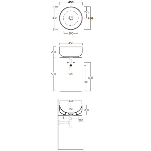 Раковина керамическая Simas Balloon 45 см BA01bi накладная цвет белый без отверстий под смеситель - фото 2