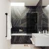 Душевая шторка на ванну Maybah Glass MGV-80-5у 60х140 стекло тонированное профиль хром ориентация универсальная