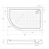 Душевой поддон акриловый Cezares TRAY-A-RH-120/80-550-15-W-R 120х80 белый с ножками