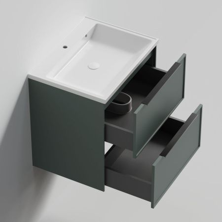 Тумба с раковиной La Fenice SIMPLA TWIN NFNC-01-SIM-G-100-2-3-100 100х50 подвесная цвет серый