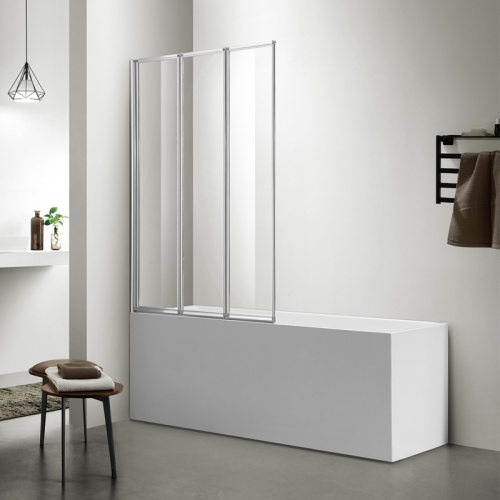 Душевая шторка на ванну Azario PRESTON AZ-NFC6433 1000 100x150 стекло прозрачное профиль хром ориентация универсальная - фото 2