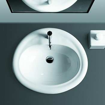 Раковина из санфаянса Simas Top E Lavabi D'Arredo S51 bi*1 63х56 встраиваемая цвет белый 1 отверстие под смеситель