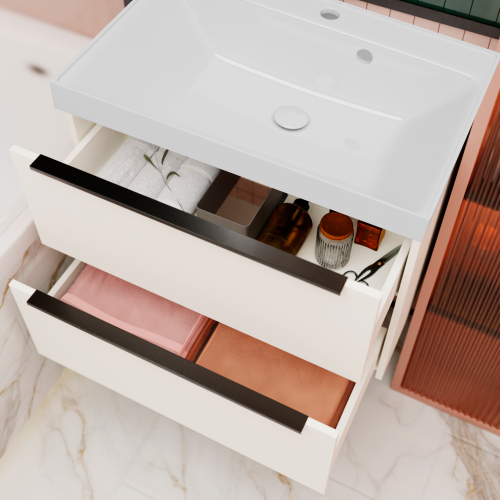 Тумба с раковиной La Fenice TESORO NFNC-01-TES-PB-100-2-3-100 101х63х47 подвесная цвет белый - фото 2