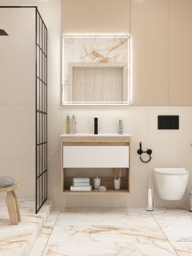 Тумба с раковиной Teymi Vitra F15925 75х46х50 подвесная - фото 5