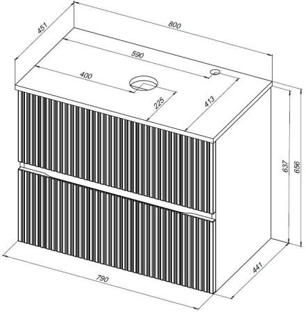Тумба под раковину Aquanet Джейн 00313286 80х40 подвесная цвет белый