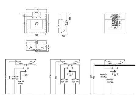 Раковина из сантехнического фаянса Hatria BAHIA_13 BH0500465011TS0 50х50 подвесная цвет белый