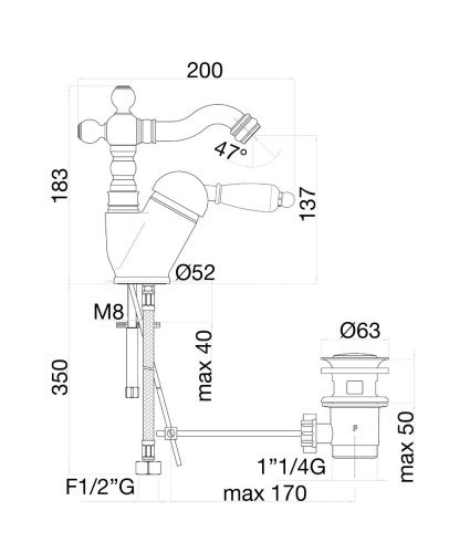 Смеситель Fiore 89CO5314 на биде хром/золото - фото 3