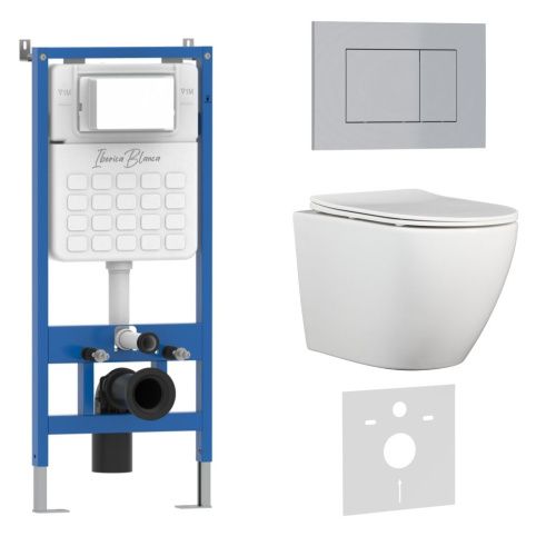 Комплект унитаз с инталляцией и клавишей смыва Iberica Blanca BILBAO ALTO IB001.BLA.234.853 - фото 2