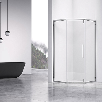 Душевой уголок Vincea Show VSP1-4SH100CL 100х100 стекло прозрачное профиль хром глянцевый без поддона